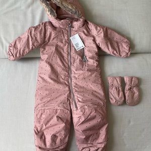 New H&M ToddlerWaterRepellentSnowsuit+Matching Mittens